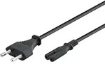 Netzkabel mit Eurostecker und 2-Pin-Stecker 150 cm, schwarz