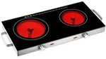 Glaskeramik-Doppelkochfeld mit Infrarot-W&auml;rme; 2.800 W; &Oslash; 16.5 & 20 cm
