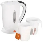 Reise-Wasserkocher mit 2 Bechern, 110/230 Volt, 650 Watt, 500 ml
