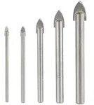 5-teiliges Bohrer-Set f&uuml;r Glas & Fliesen, 4/5/6/8/10 mm, sandgestrahlt