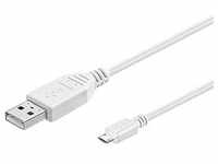 USB-2.0-Daten- und Ladekabel, Micro-USB-B auf USB-A, weiß, 5m
