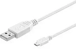 USB-2.0-Daten- und Ladekabel, Micro-USB-B auf USB-A, wei&szlig;, 5m