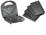 3in1-Sandwichmaker, Waffeleisen & Tischgrill, Anti-Haft, 800 Watt