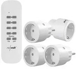 4er-Set Mini-Funksteckdosen mit Fernbedienung, bis 2.300 Watt, 50 m