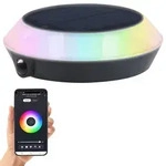 Smarte Solar-Outdoor-Leuchte, RGB-CCT-LEDs, PIR, Bluetooth, App, 90 lm