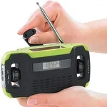 Solar- und Dynamo-Kurbel-Radio mit LED-Licht, LCD-Display