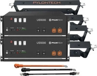 2x Pylontech US5000 LiFePO4 48V + Brackets + Anschlusskabel 9,6kWh Speicherpaket