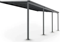 JUSKYS Terrassendach Borneo (Dunkelgrau, 6x3m) grau