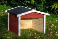 DOBAR M&auml;hrobotergarage, Holz, rot, L 76 x B 68 x H 52 cm