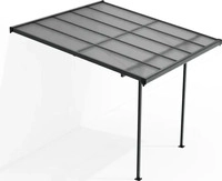 JUSKYS Terrassendach Borneo (Dunkelgrau, 3x3m) grau