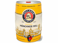 Paulaner Original Münchner Hell 5 Liter Bierfass mit Zapfhahn, Pfandfrei 4,9 %...