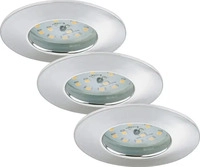 Briloner Leuchten 7204038, Briloner Leuchten 3er Set LED Einbauleuchte, &Oslash; 7,5...