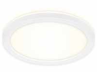 Briloner Slim LED Deckenleuchte, Backlight, Flach, Rund, 19cm, Weiß