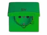 SCHUKO® Steckdosen-Einsatz mit Klappdeckel, Aufdruck SV (grün)