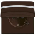 SCHUKO&reg; Steckdosen-Einsatz mit Klappdeckel mit Beschriftungsfeld (braun)