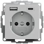 Gira SCHUKO-Steckdose 16 A 250 V~mit Shutter und USB-Spannungsversorgung Typ A / Typ