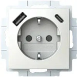 Busch-Jaeger SCHUKO&reg; Steckdosen-Einsatz -Safety+ mit USB A/C (alpinwei&szlig;)