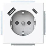 Busch-Jaeger SCHUKO&reg; USB Steckdosen-Einsatz -Safety+ mit USB A/C (studiowei&szlig;)
