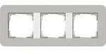 Gira E3 Abdeckrahmen 3-fach, Grau Soft-Touch / Reinwei&szlig; gl&auml;nzend