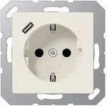 JungSCHUKO-Steckdose mit USB-Ladeger&auml;t Typ C (wei&szlig;)