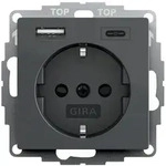 Gira SCHUKO-Steckdose 16 A 250 V~mit Shutter und USB-Spannungsversorgung Typ A / Typ