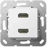 Gira Einsatz HDMITM &bdquo;High Speed with Ethernet&rdquo; 2fach Gender Changer (reinwei&szlig;,