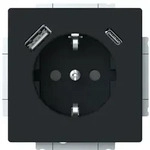 Busch-Jaeger SCHUKO&reg; USB Steckdosen-Einsatz -Safety+ mit USB A/C (schwarz matt)
