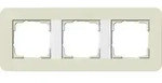 Gira E3 Abdeckrahmen 3-fach, Sand Soft-Touch / Reinwei&szlig; gl&auml;nzend