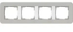 Gira E3 Abdeckrahmen 4-fach, Grau Soft-Touch / Reinwei&szlig; gl&auml;nzend