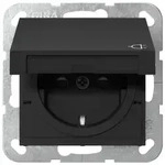 GiraSCHUKO-Steckdose 16 A 250 V~ mit Klappdeckel und Shutter (schwarz matt)