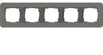 Gira E3 Abdeckrahmen 5-fach, Dunkelgrau Soft-Touch / Anthrazit