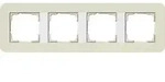 Gira E3 Abdeckrahmen 4-fach, Sand Soft-Touch / Reinwei&szlig; gl&auml;nzend