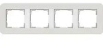 Gira E3 Abdeckrahmen 4-fach, Hellgrau Soft-Touch / Reinwei&szlig; gl&auml;nzend