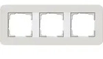 Gira E3 Abdeckrahmen 3-fach, Hellgrau Soft-Touch / Reinwei&szlig; gl&auml;nzend