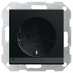 GiraSCHUKO-Steckdose 16 A 250 V~ mit LED-Orientierungsleuchte und Shutter (schwarz