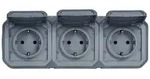 Legrand Plexo New FRAP 3-fach vorverdrahtete Schutzkontakt-Steckdose horizontal,