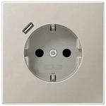 JungSCHUKO-Steckdose mit USB-Ladeger&auml;t Typ C (Edelstahl)