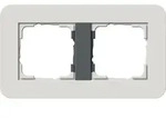 Gira E3 Abdeckrahmen 2-fach, Hellgrau Soft-Touch / Anthrazit
