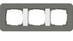 Gira E3 Abdeckrahmen 3-fach, Dunkelgrau Soft-Touch / Reinwei&szlig; gl&auml;nzend