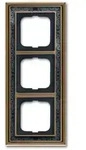 Busch-Jaeger Abdeckrahmen Busch-dynasty&reg;, 3-fach (Messing antik, Dekor, anthrazit)