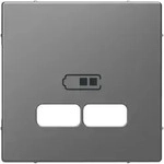 MertenZentralplatte f&uuml;r USB Ladestation-Einsatz, System Design, Edelstahl (lackiert)