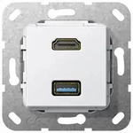 Gira Einsatz HDMITM &bdquo;High Speed with Ethernet&rdquo; und USB 3.0 Typ A Gender Changer