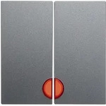 Berker Wippe mit roter Linse (alu)