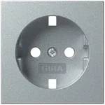 Gira Zentralplatte - Ersatz-Abdeckung f&uuml;r SCHUKO-Steckdose (alu)