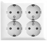 Busch-Jaeger balance&reg; AP SCHUKO&reg; Vierfachsteckdose Safety+ 16 A, alpinwei&szlig;