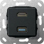Gira Einsatz HDMITM &bdquo;High Speed with Ethernet&rdquo; und USB 3.0 Typ A Gender Changer
