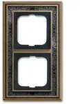 Busch-Jaeger Abdeckrahmen Busch-dynasty&reg;, 2-fach (Messing antik, Dekor, anthrazit)