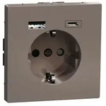 Merten SCHUKO-Steckdosemit USB Ladeger&auml;t Typ A und Typ C, 3,0 A, System Design,