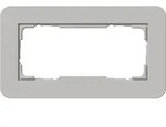 Gira E3 Abdeckrahmen ohne Mittelsteg 2-fach, Grau Soft-Touch / Reinwei&szlig;...