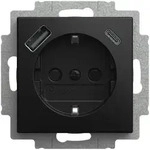 Busch-Jaeger SCHUKO&reg; Steckdosen-Einsatz -Safety+ mit USB A/C (schwarz matt)